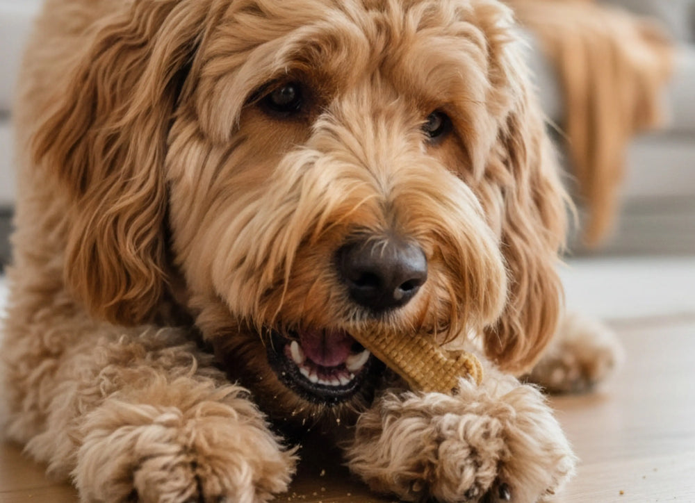 Arterra dental chew designed to strengthen teeth with nano-hydroxyapatite while providing mechanical plaque defense for large breeds.