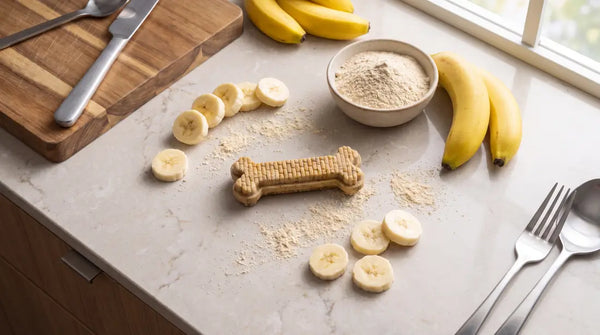 Arterra Dental Chews featuring wholesome banana slices and natural powder ingredients for healthy dog dental chews.