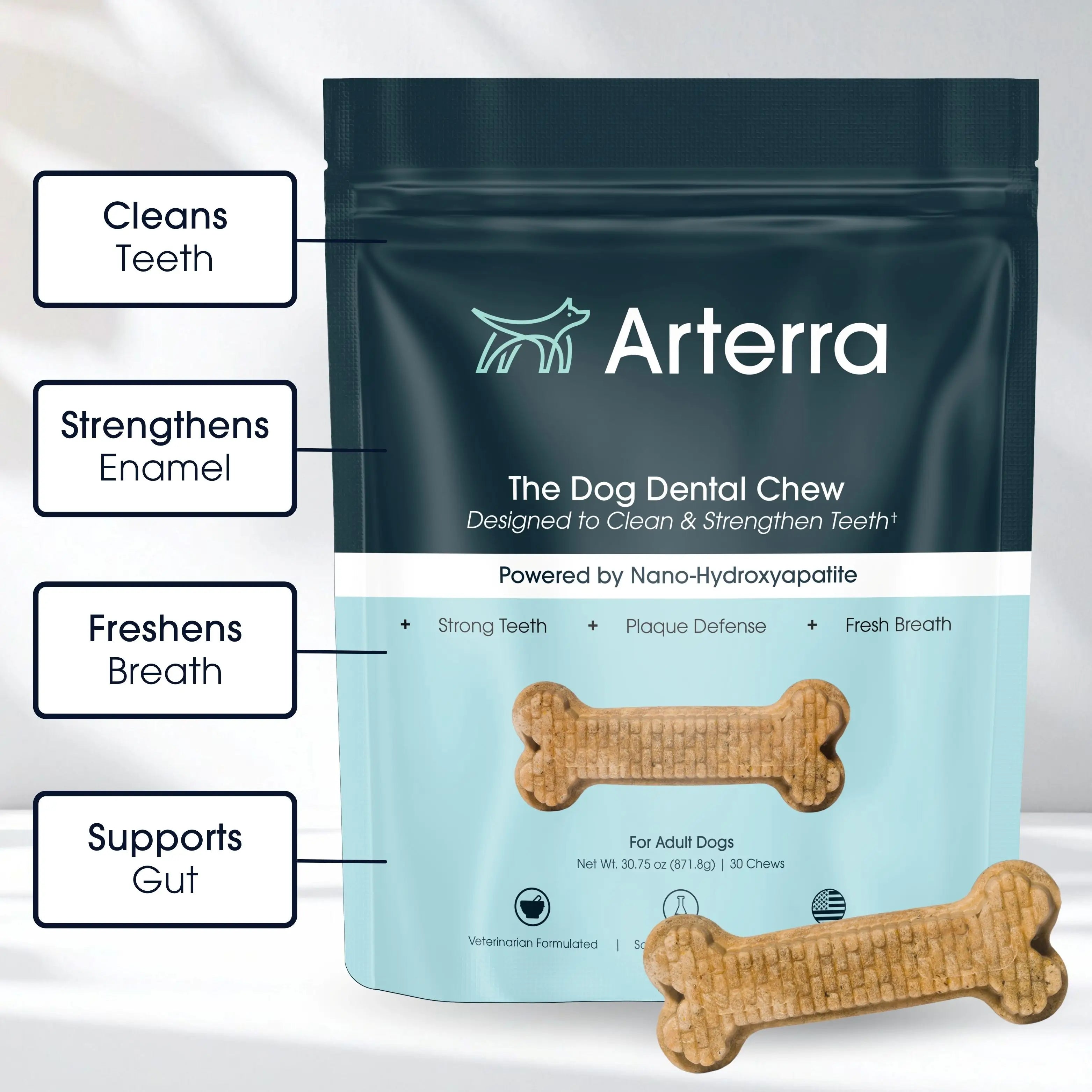Arterra Pet nano-hydroxyapatite dental chews for dogs